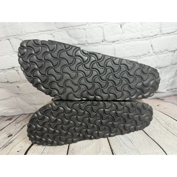 Birkenstock Arizona Big Gold Buckle Sandals Black Leather EU 40 W 9.5 EXCELLENT - Picture 6 of 9